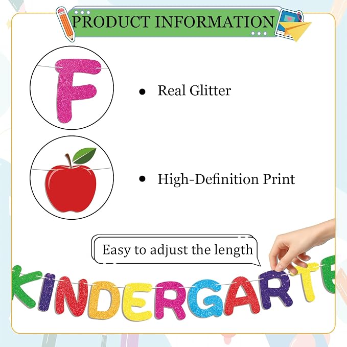 First Day of Kindergarten Banner, Back To School Decorations - Image 6