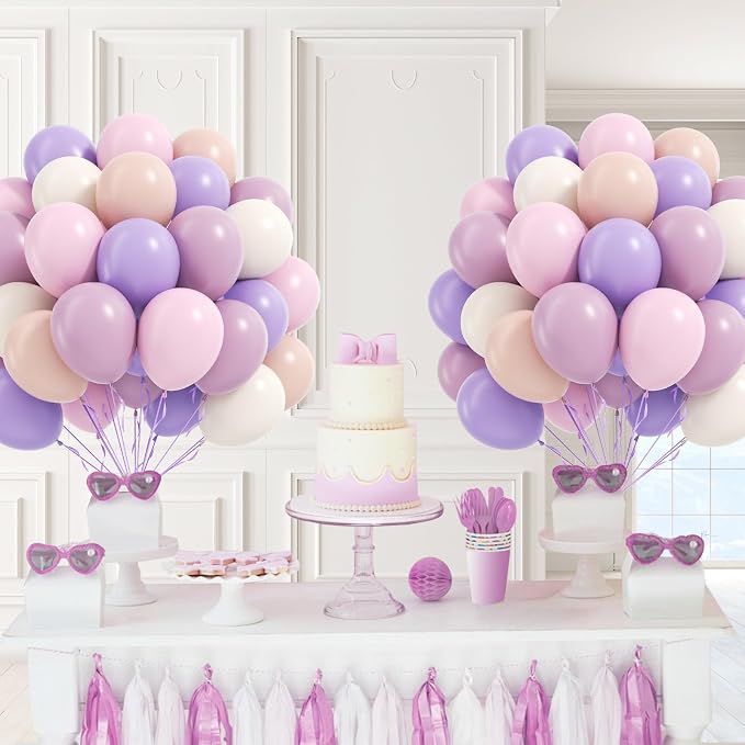60pcs Pink and Purple Balloons 12inch - Image 8