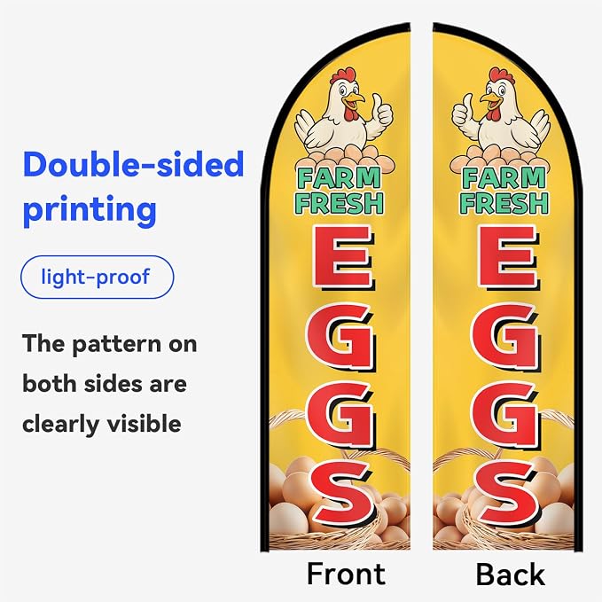 Farm Fresh Eggs Feather Flag - Image 9