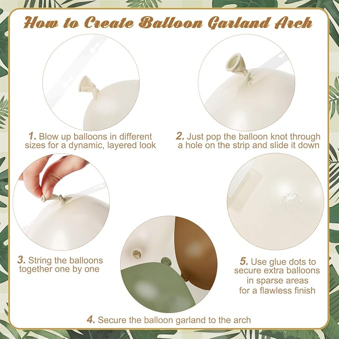 Sage Green Brown Balloon Arch Kit - Image 7
