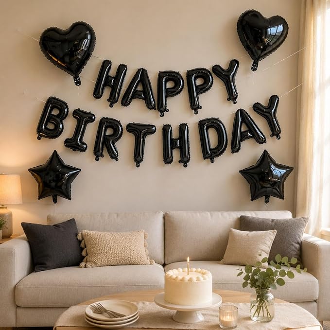 Black Birthday Decorations - Image 4