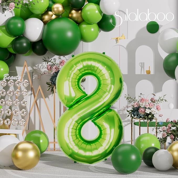 40 Inch Green Number 8 Balloon Lime Big Large Helium Number 0-9 | Giant Digital - Image 6