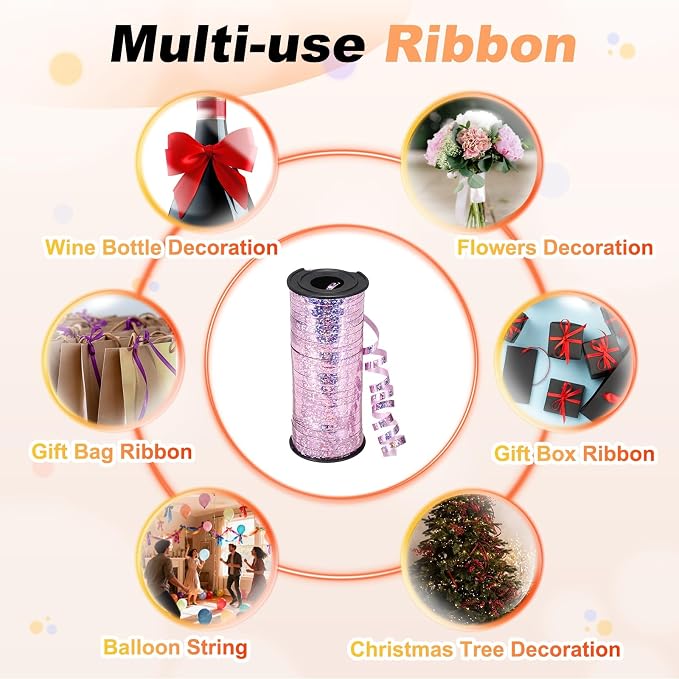 PATIKIL Glitter Curling Ribbon 100yds x 1/5" Plastic Balloon String Ribbon | - Image 6