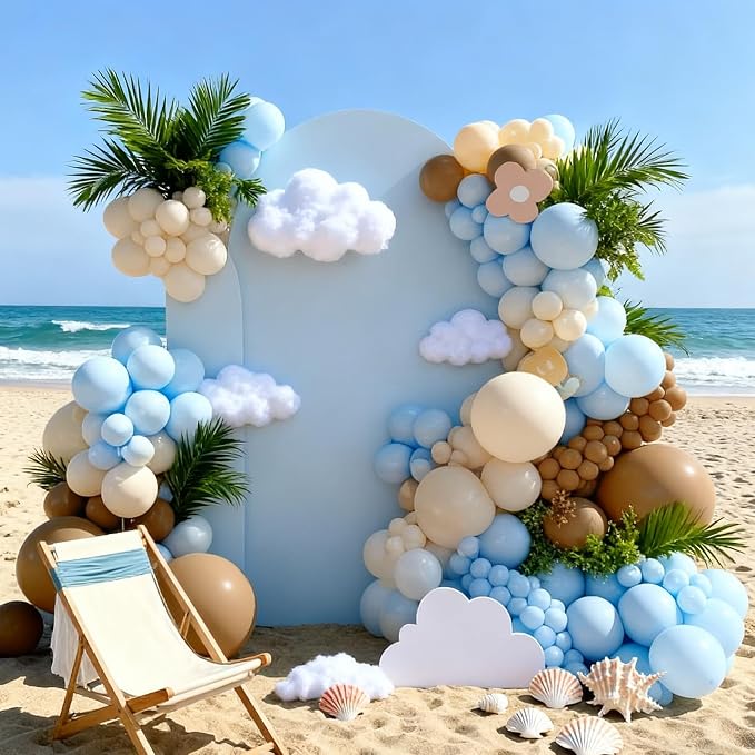 110pcs Light Brown and Sand White Balloons kit, 18/12/10/5 Inch Balloons | - Image 6