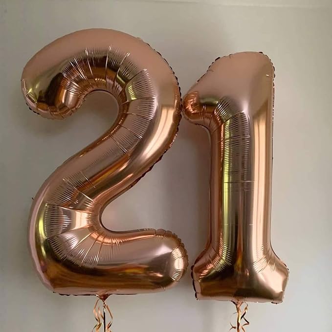40 Inch Rose Gold 21 Number Balloons Giant Jumbo Huge 12 or 21 Foil Mylar - Image 7