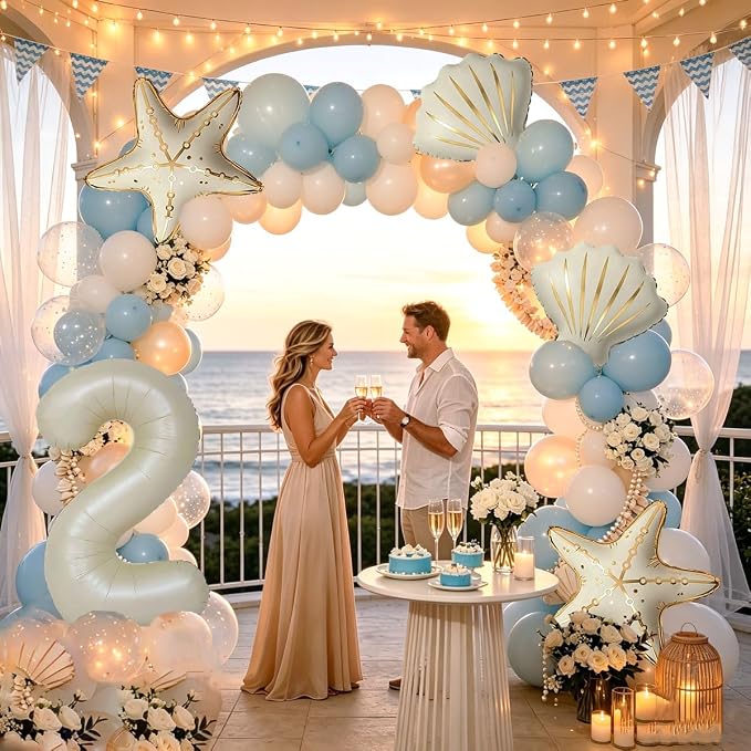 5 Pcs Starfish Seashell Balloons Set Under the Sea Party Decorations | 40 Inch - Image 7