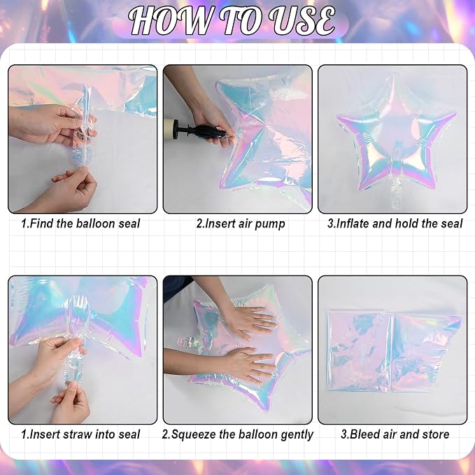 Iridescent Star Balloons - Image 7