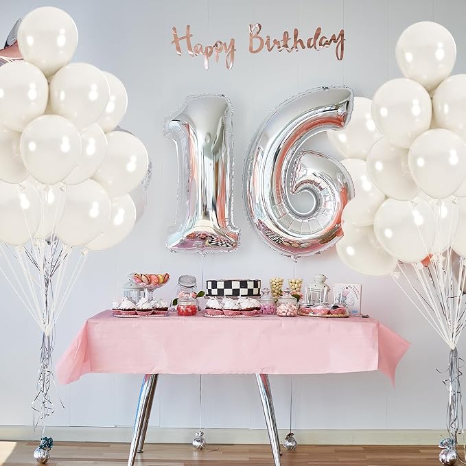 50pcs Pearl White Balloons, Helium 12inch Pearl White Party Balloon | Balloons - Image 6
