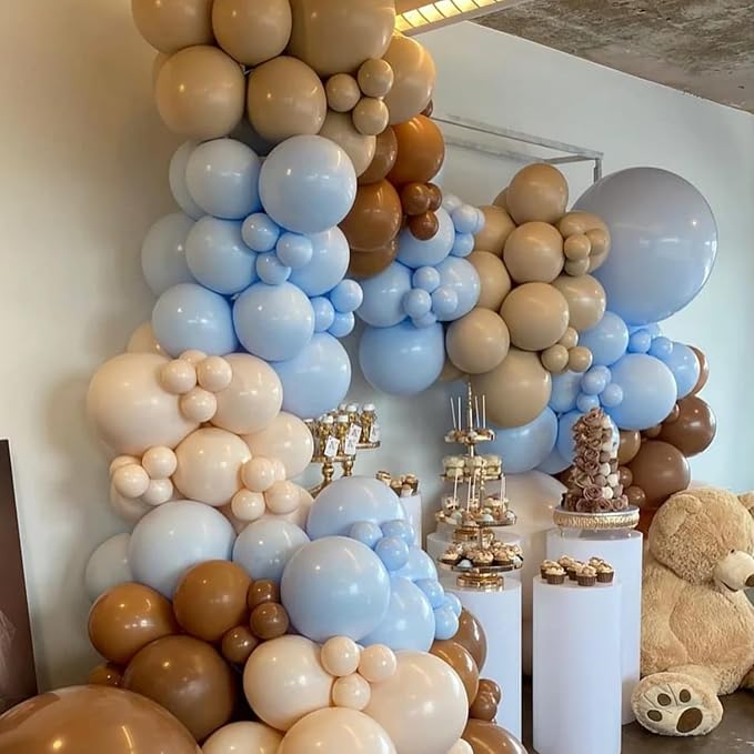 135pcs Brown Balloons Different Sizes 18" 12" 10" 5" Latex Balloon Garland Arch - Image 6