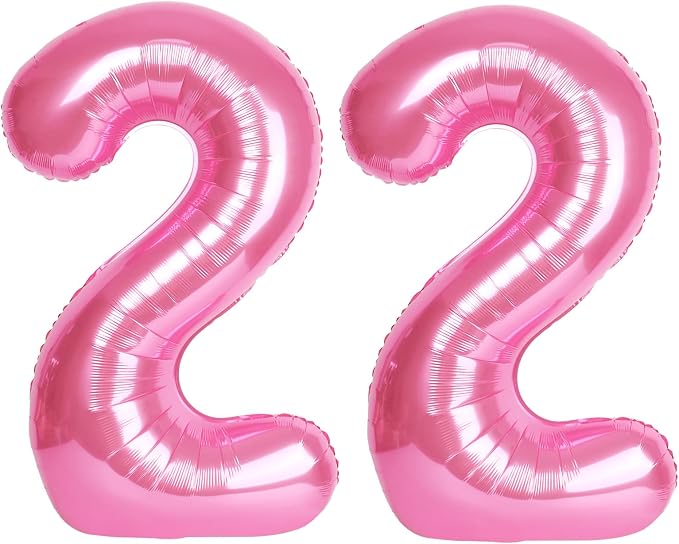 40 Inch Big Pink Number 22 Balloon Birthday Decoration, Numbers 22 Helium by Upgesy