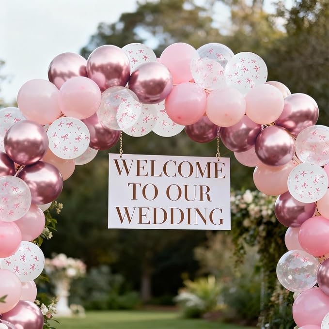 Patimate Pink Bow Balloons Set - Image 9