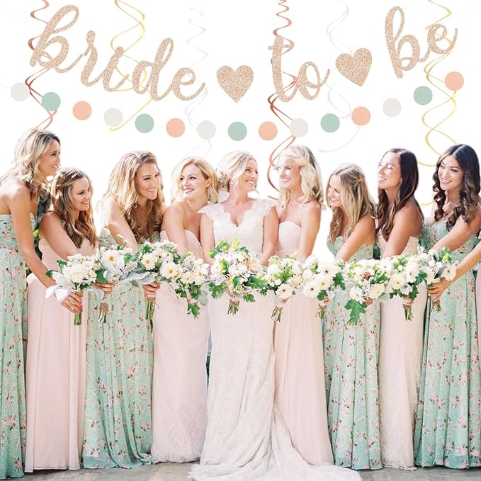 Sage-Green Pink-Beige Bridal-Shower Party-Decorations - Image 7