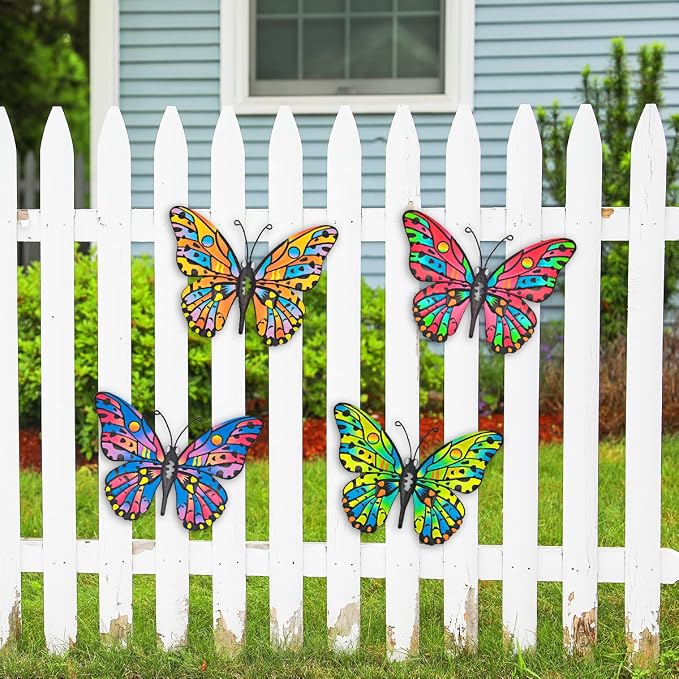 4 Pack Outdoor Butterfly Wall Decor - Image 6