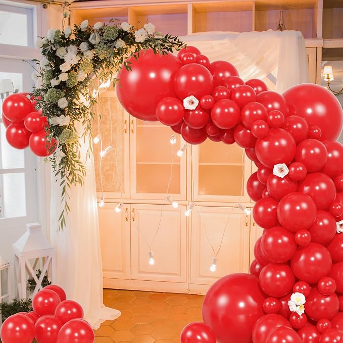 104pcs Red Balloon Garland Arch Kit Different Sizes 18/12/10/5 Inch | Red Latex - Image 7