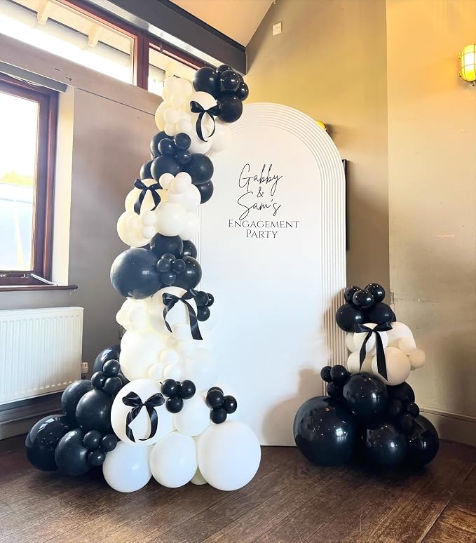 Black and White Latex Balloons, Birthday Party Decorations - Image 6