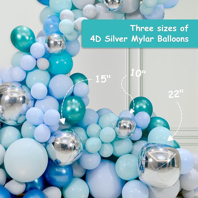 14pcs Silver Foil Balloons Mylar Metallic 22in 15in 10in Different Sizes Large - Image 6