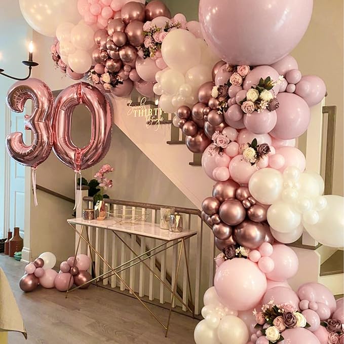 PartyWoo Dusty Pink Balloons 100pcs Lilac Pink Color 12 Inch | Balloons - Image 9