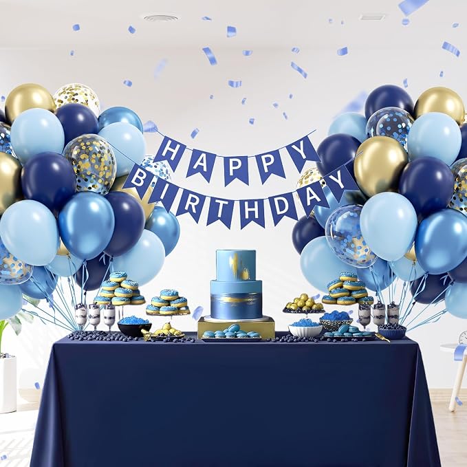 60pcs Navy Blue and Gold Balloons 12inch - Image 7