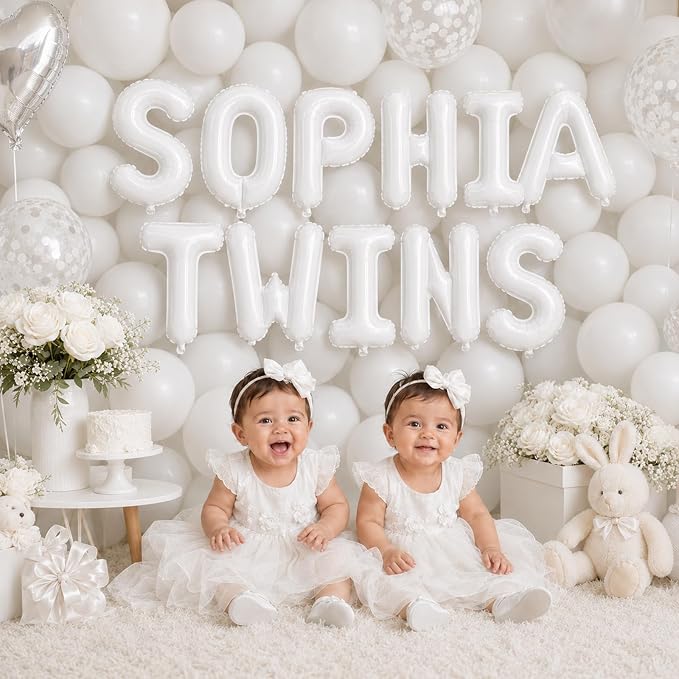 52 Pcs White Letter Balloons 16 Inch Mylar Foil Alphabet Letters 2 Sets A- Z - Image 9