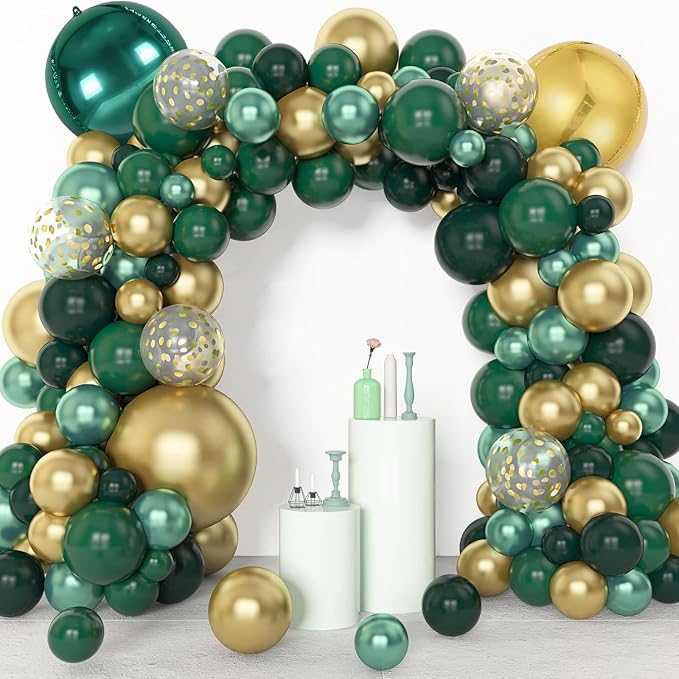 Archloon 156pcs Green and Gold Balloon Garland Arch Kit, Different Sizes 18 12 - Image 5