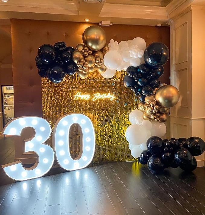 Black and Gold Balloon Garland Arch Kit - Image 7