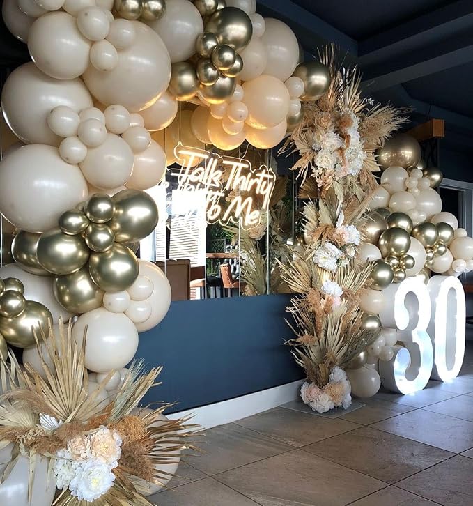 Sand White and Gold Balloon Arch Kit - Image 7