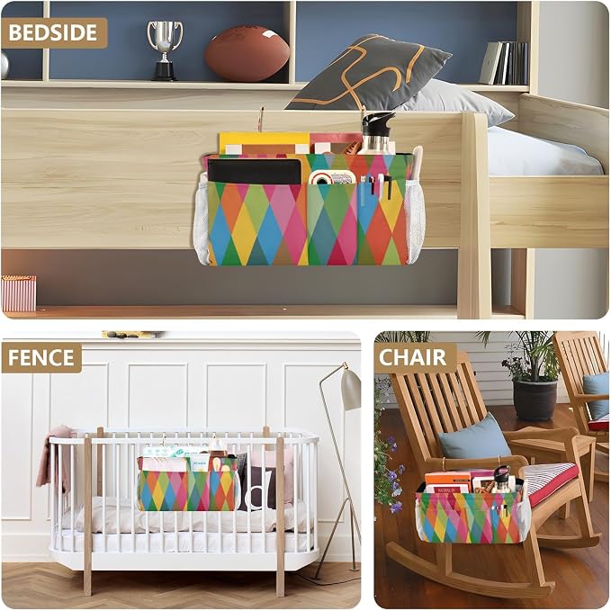 Bedside Caddy Hanging Bunk Bed Caddy Bed Organizer Hanging Pocket - Image 8