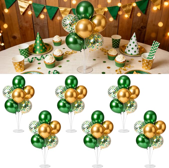 6 Set Sage Green and Gold Balloon Centerpieces - Image 9