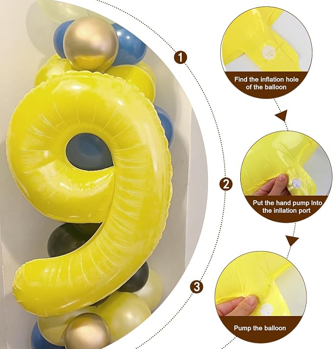 8 Balloon 40 inch Yellow Number Balloons - Image 6