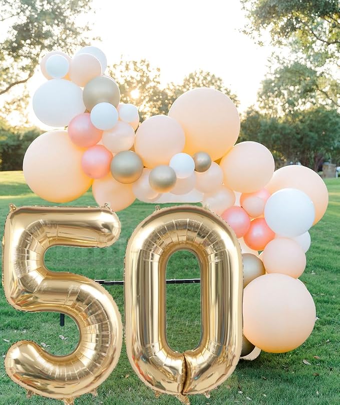 Light Gold Number 57 Foil Balloons 40 Inch White Gold 57 Mylar Balloon | 57th - Image 6