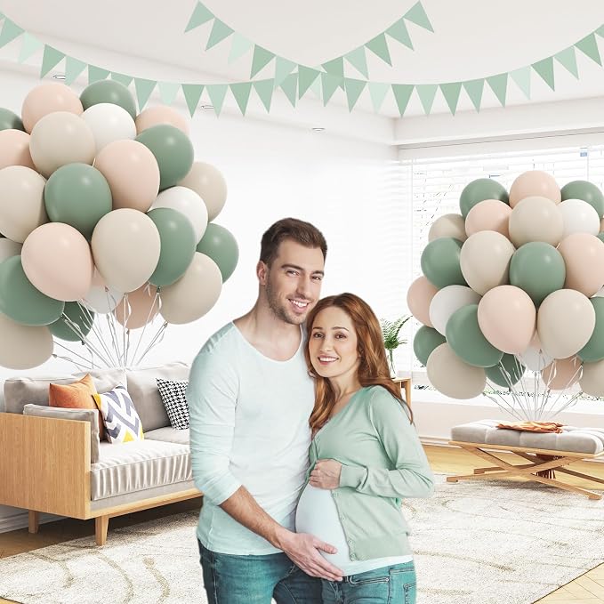 60pcs 12inch Sage Green Balloons - Image 7