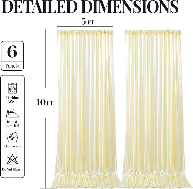 30x10ft Champagne Glitter Backdrop Curtain - Image 9