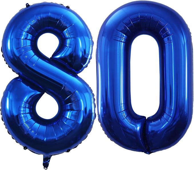 Number 80 Balloons for 80th Birthday Party Decorations, 42 Inch Jumbo Foil by GOER