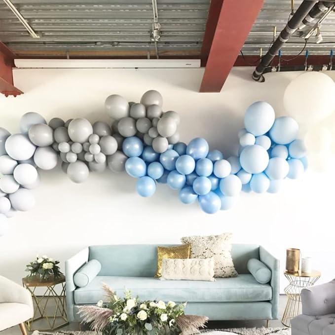 Voircoloria 130pcs Gray Balloons Garland Arch Kit, 18 12 10 5 Inch | - Image 9