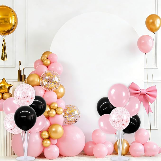 TONIFUL 4 Set Black Pink Balloon Stand Balloon Centerpieces - Image 7