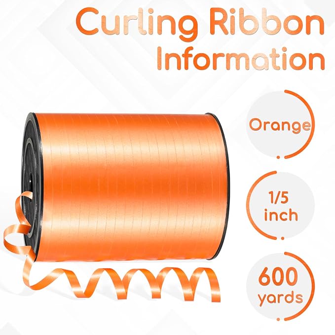 600 Yards Orange Curling Ribbon - Image 2