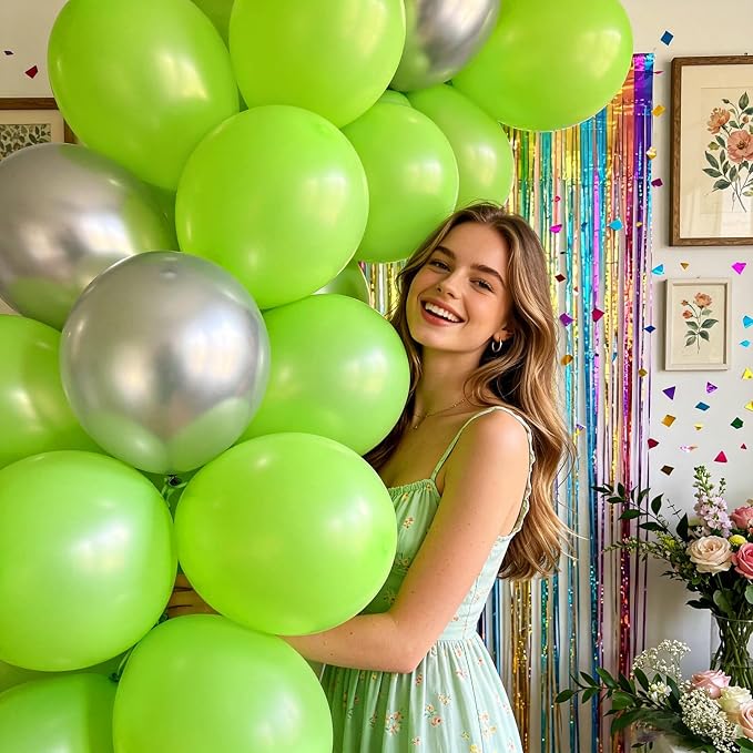 100pcs Lime Green Balloons 12 inch | Thickened Helium Fruit Green Balloons - Image 8