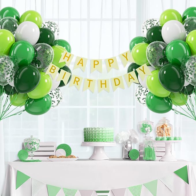 60Pcs Green Balloons 12inch - Image 8