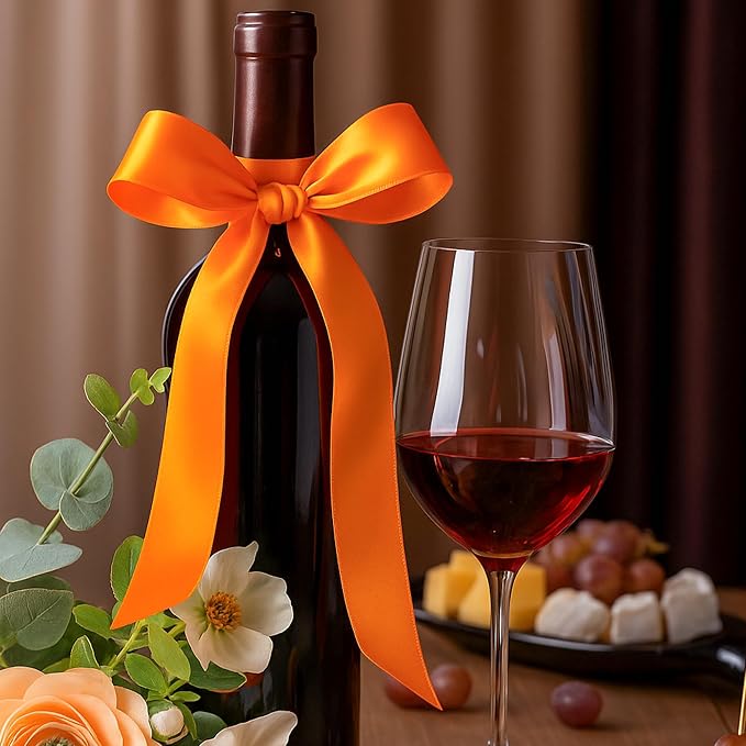 1 1/2In 30Yards Orange Ribbon for Gift Wrapping Thanksgiving Halloween | Silky - Image 8