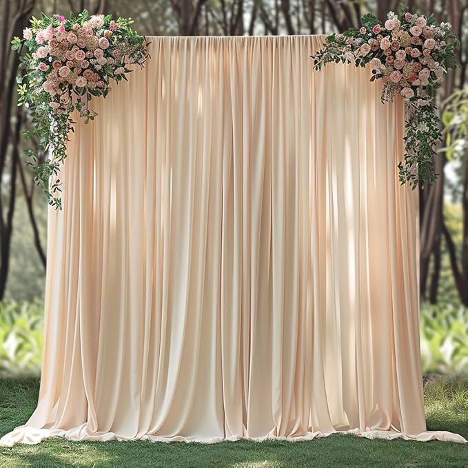 20x10ft Wrinkle Free Cream Backdrop Curtain - Image 8