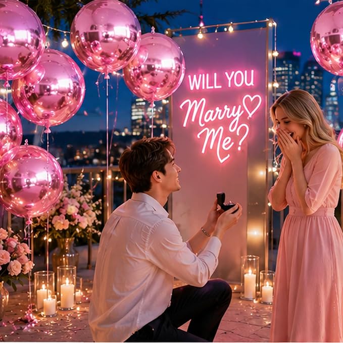 14 Pcs Pink Round Foil Balloons Light Baby Pink Metallic 4D Balloons | Pink - Image 7