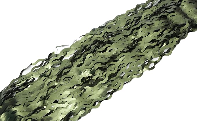 4 Pack Wavy Olive Green Streamers Backdrop Jungle Party Decorations - Image 8