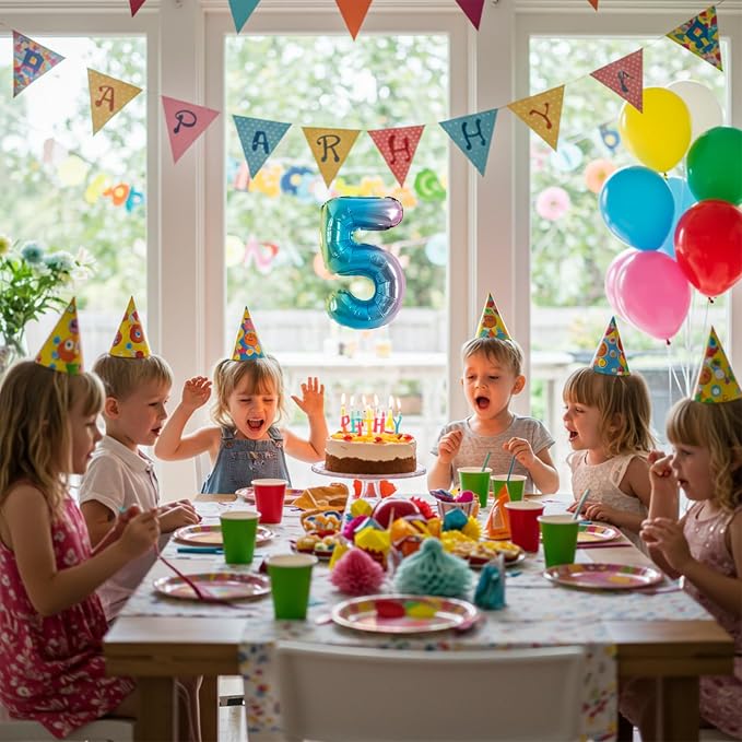 TONIFUL Number Balloon 16 Inch 10 Pcs Colorful 0-9 Birthday Number Balloons | - Image 6