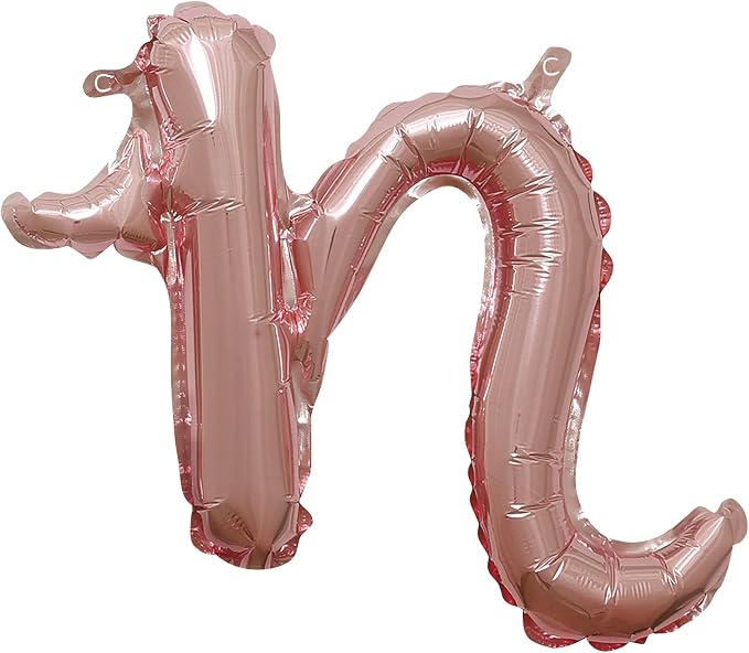 Rose Gold Script Shaped Foil Balloon by AmscanPartySupplies