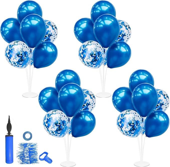 ZJDHPTY 4Set Blue Balloon Stand Table Centerpieces Party Decor | Blue Balloons - Image 9