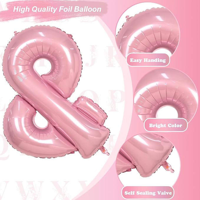 40 Inch Pastel Pink Letter Balloons, Baby Pink Giant Custom Foil Alphabet - Image 8