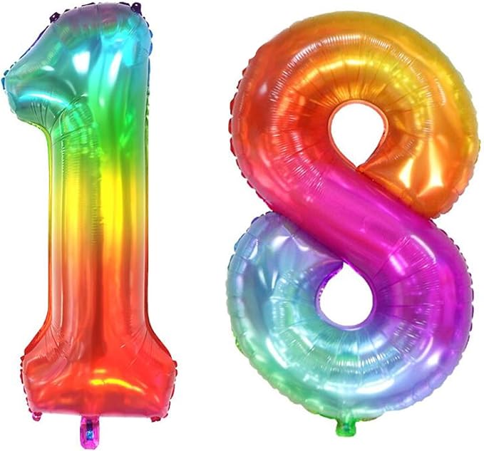 40 inch digital balloon, Jelly Color, Number 18 by TNCDJKPA