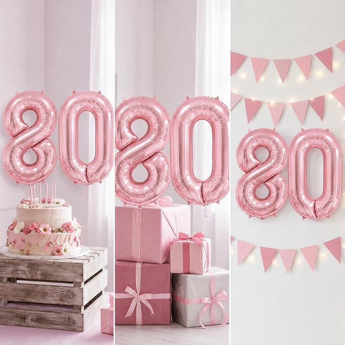 Number Balloons Pink Party Balloon - Image 7