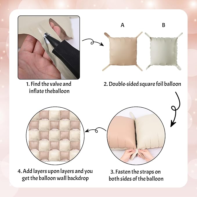 HILAVO Cream Square Foil Balloon Wall - Image 8