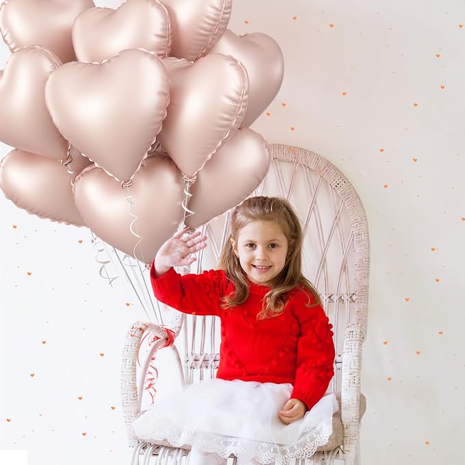 Baby Pink Heart Balloon, 18inch Pastel Pink Heart Shape Balloons Helium - Image 8